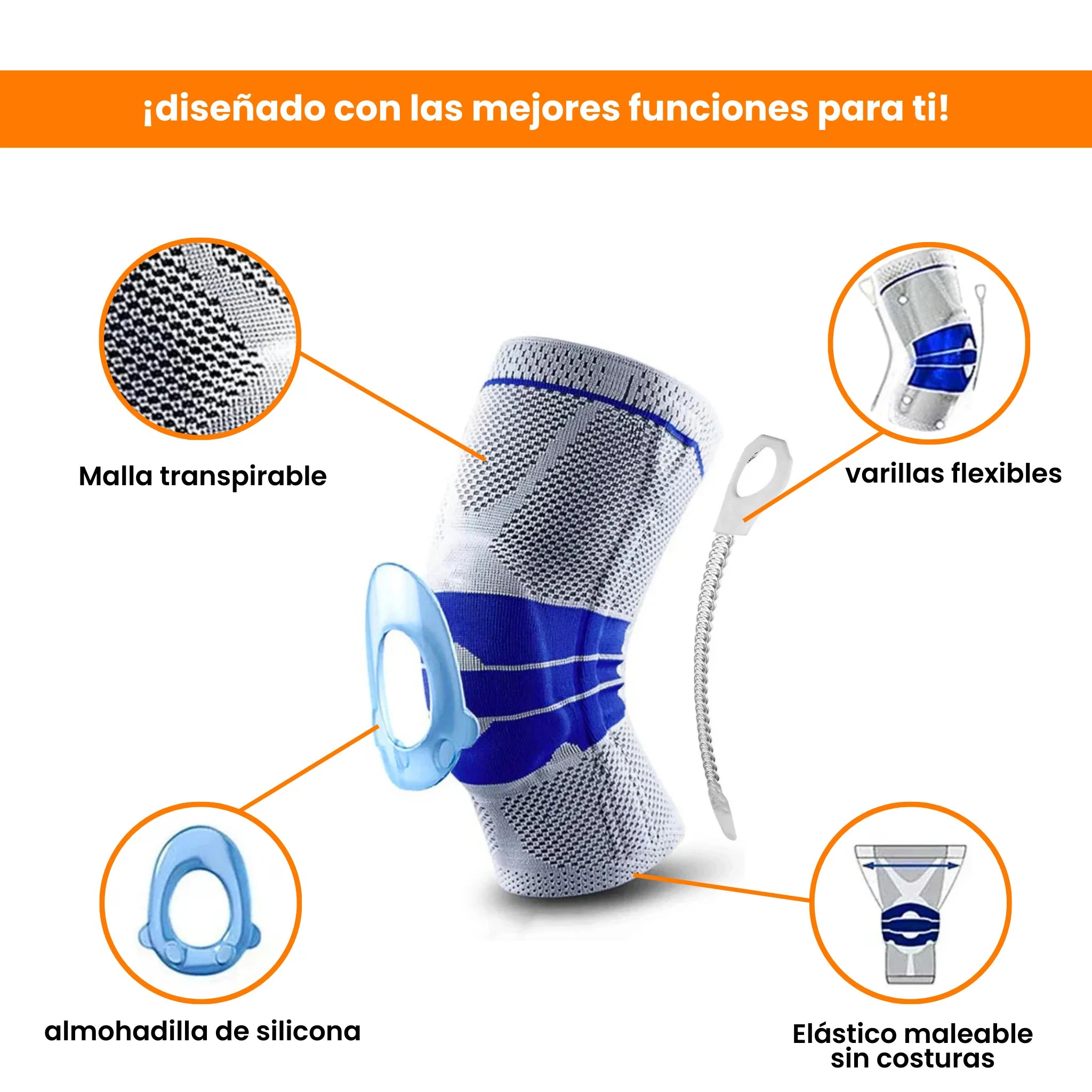 Rodillera Ortopédica Flex - Con Almohadilla 3D